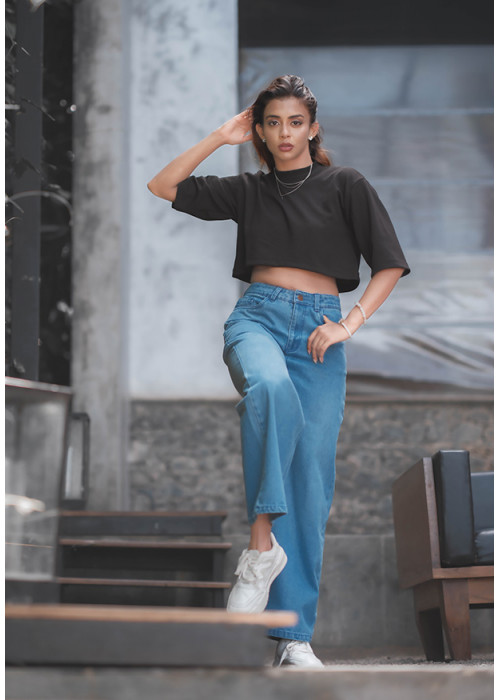 BLUE WIDE LEG PANT
